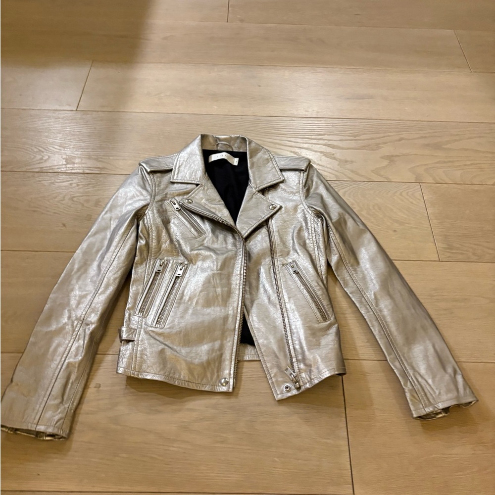 IRO Metallic Silver Women's Leather Jacket